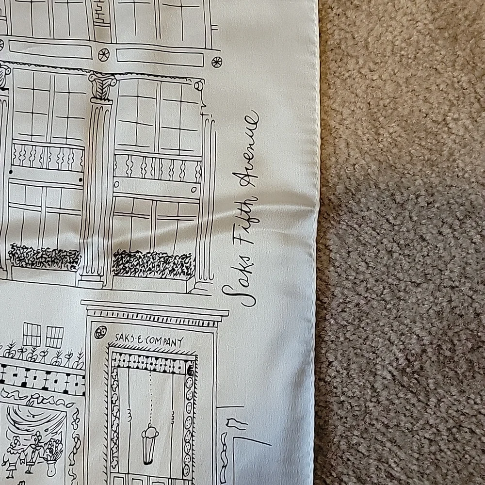 Vintage Saks Fifth Avenue City Scene Scarf - Picture 3 of 7